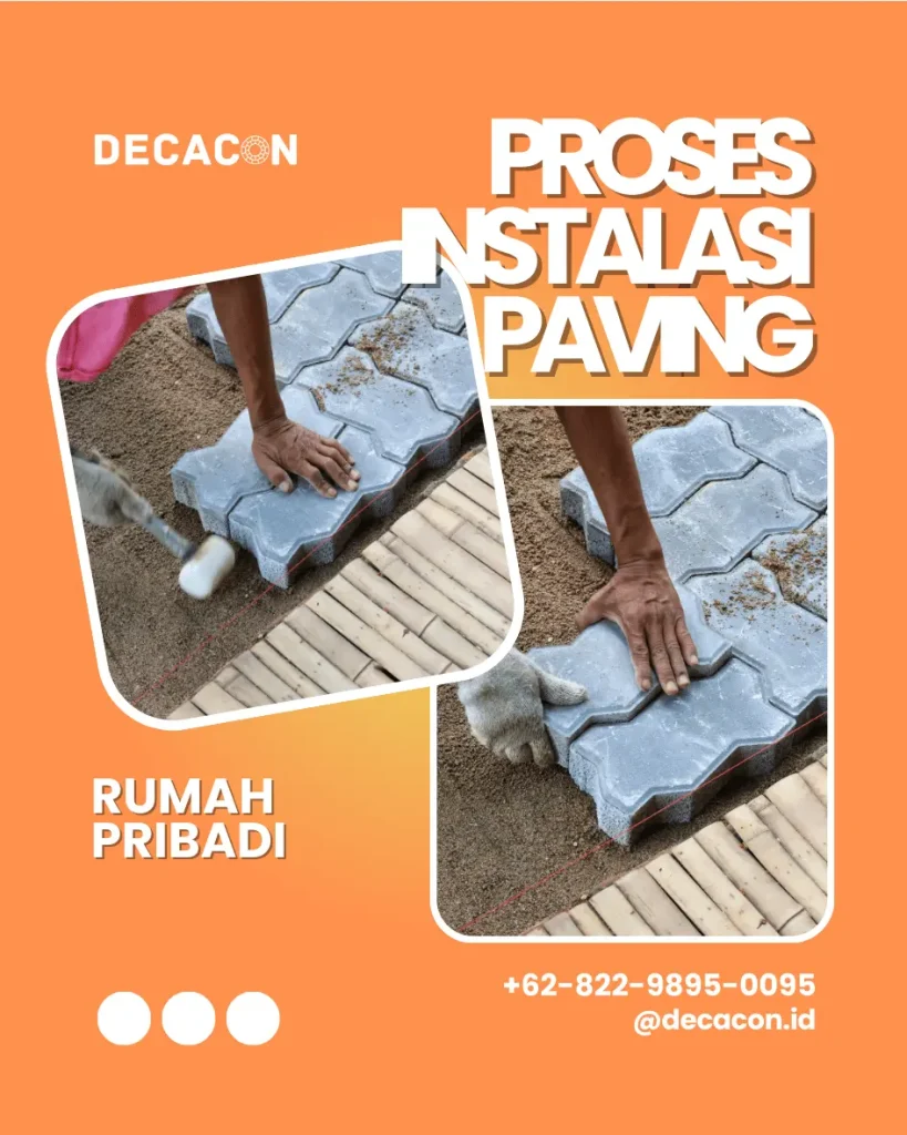 pasang paving block cacing